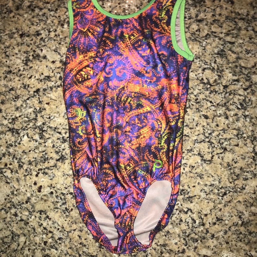 Colorful Paisley Plum Practice Wear Leotard